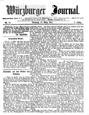 Würzburger Journal Dienstag 12. März 1861