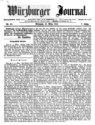 Würzburger Journal Mittwoch 13. März 1861