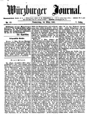 Würzburger Journal Donnerstag 14. März 1861