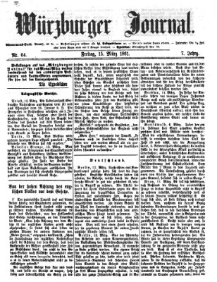 Würzburger Journal Freitag 15. März 1861