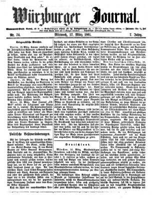 Würzburger Journal Mittwoch 27. März 1861