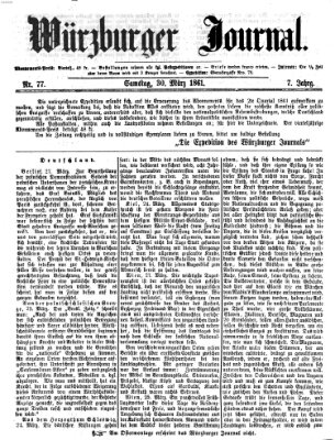 Würzburger Journal Samstag 30. März 1861