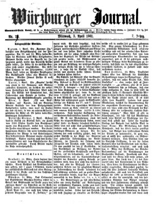 Würzburger Journal Mittwoch 3. April 1861