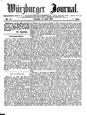 Würzburger Journal Dienstag 16. April 1861