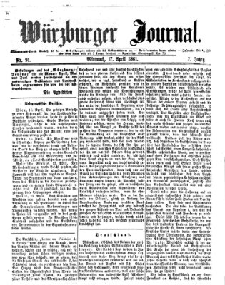 Würzburger Journal Mittwoch 17. April 1861