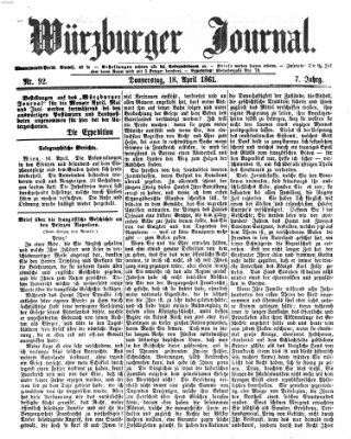 Würzburger Journal Donnerstag 18. April 1861