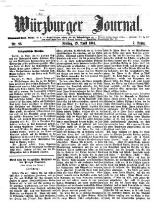 Würzburger Journal Freitag 19. April 1861