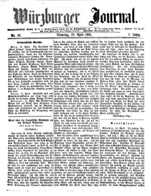 Würzburger Journal Dienstag 23. April 1861