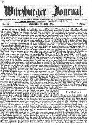 Würzburger Journal Donnerstag 25. April 1861