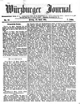 Würzburger Journal Freitag 26. April 1861