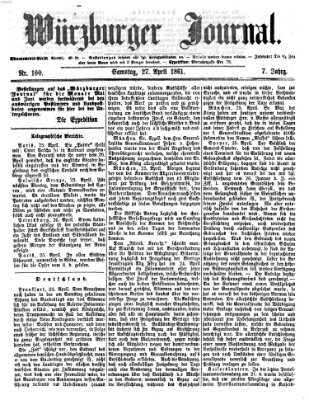 Würzburger Journal Samstag 27. April 1861