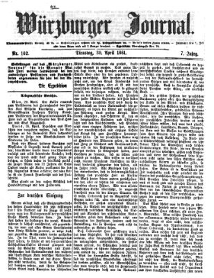 Würzburger Journal Dienstag 30. April 1861