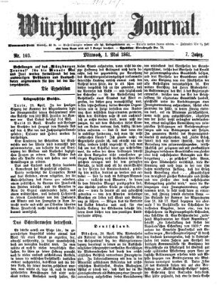 Würzburger Journal Mittwoch 1. Mai 1861