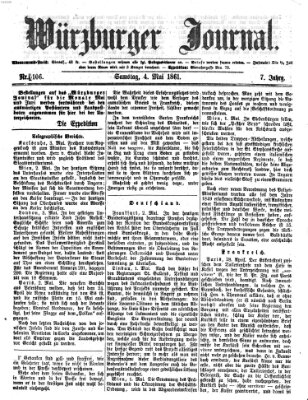 Würzburger Journal Samstag 4. Mai 1861