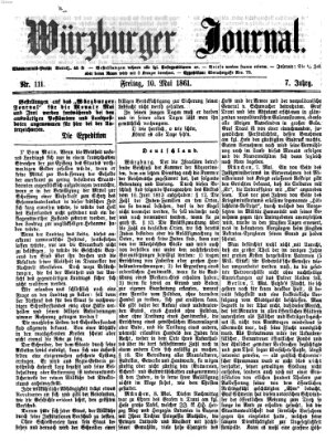 Würzburger Journal Freitag 10. Mai 1861