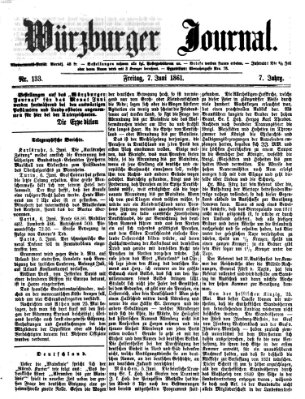 Würzburger Journal Freitag 7. Juni 1861