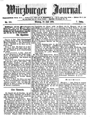 Würzburger Journal Montag 10. Juni 1861