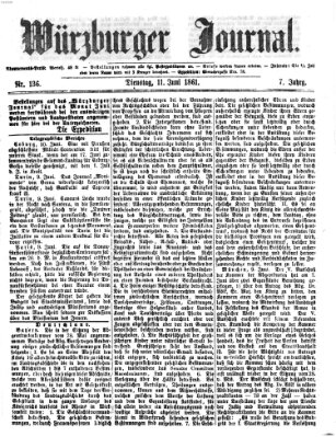 Würzburger Journal Dienstag 11. Juni 1861