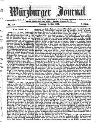 Würzburger Journal Samstag 15. Juni 1861