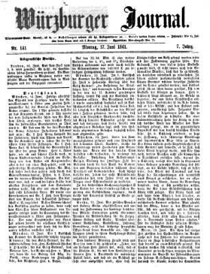 Würzburger Journal Montag 17. Juni 1861