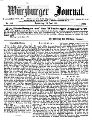 Würzburger Journal Donnerstag 20. Juni 1861