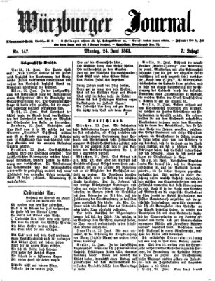 Würzburger Journal Montag 24. Juni 1861