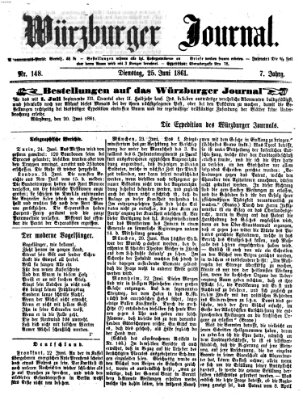 Würzburger Journal Dienstag 25. Juni 1861