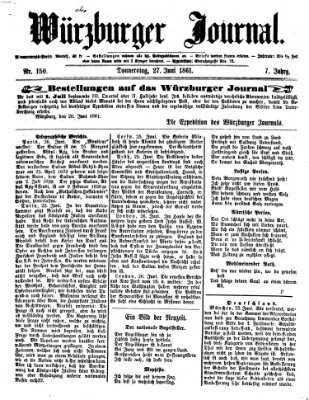 Würzburger Journal Donnerstag 27. Juni 1861