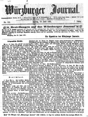 Würzburger Journal Freitag 28. Juni 1861