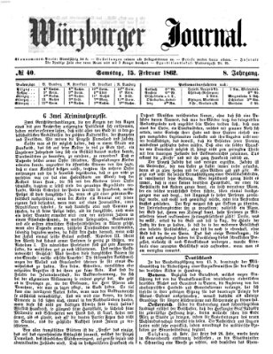 Würzburger Journal Samstag 15. Februar 1862