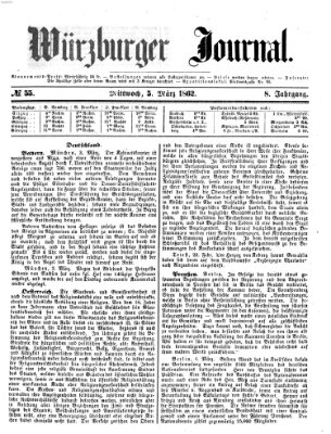 Würzburger Journal Mittwoch 5. März 1862