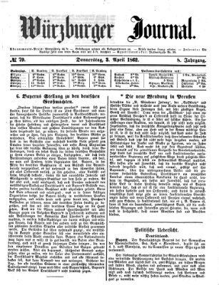 Würzburger Journal Donnerstag 3. April 1862