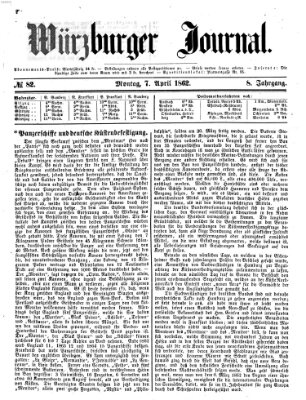 Würzburger Journal Montag 7. April 1862