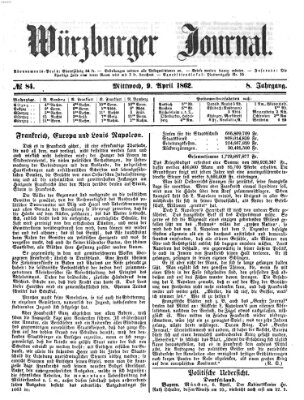 Würzburger Journal Mittwoch 9. April 1862