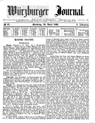 Würzburger Journal Samstag 12. April 1862