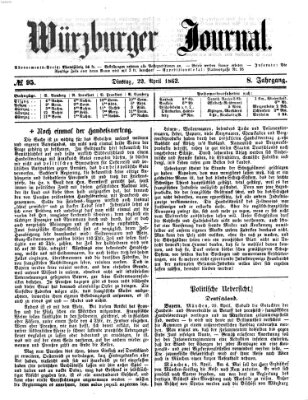 Würzburger Journal Dienstag 22. April 1862