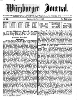 Würzburger Journal Samstag 26. April 1862