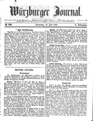 Würzburger Journal Donnerstag 12. Juni 1862