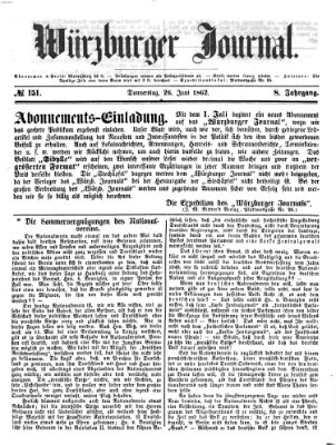 Würzburger Journal Donnerstag 26. Juni 1862