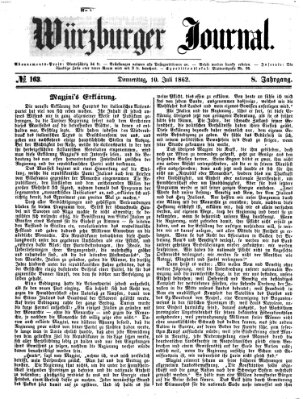 Würzburger Journal Donnerstag 10. Juli 1862