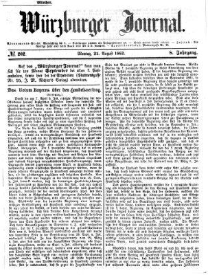 Würzburger Journal Montag 25. August 1862