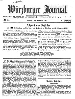 Würzburger Journal Samstag 13. September 1862