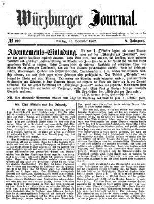 Würzburger Journal Montag 15. September 1862