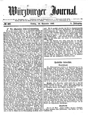 Würzburger Journal Dienstag 23. September 1862