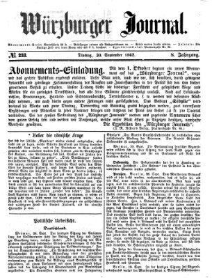 Würzburger Journal Dienstag 30. September 1862