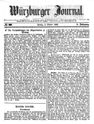 Würzburger Journal Freitag 3. Oktober 1862