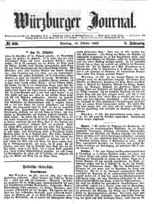 Würzburger Journal Samstag 18. Oktober 1862