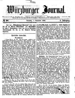 Würzburger Journal Samstag 1. November 1862