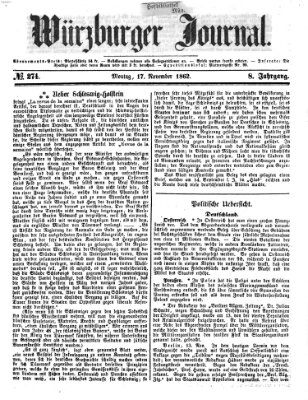 Würzburger Journal Montag 17. November 1862