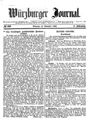 Würzburger Journal Mittwoch 19. November 1862